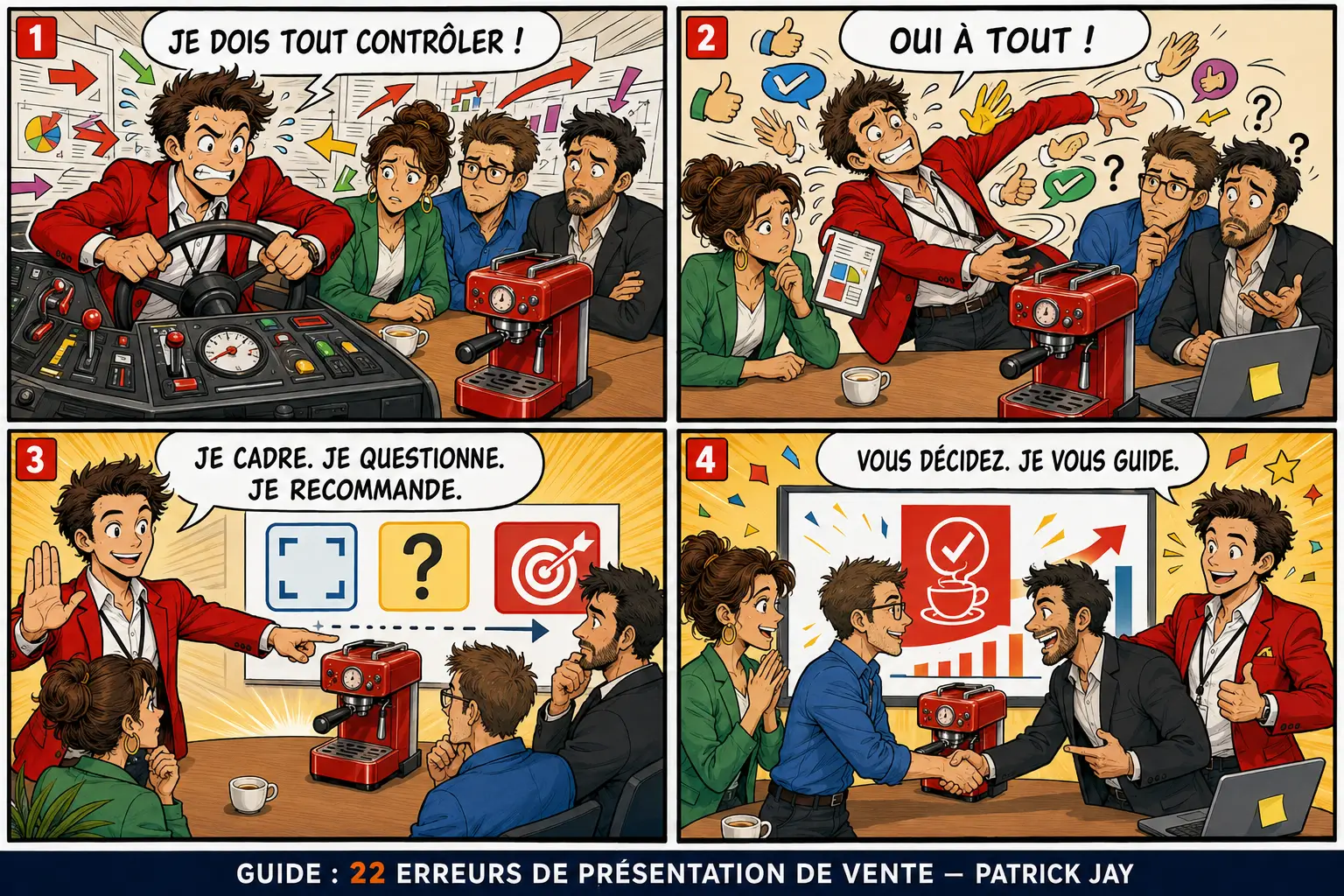 Au lieu de tout contrôler ou de tout accepter, le vendeur cadre, questionne et recommande
