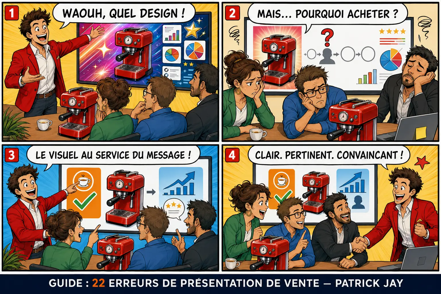 Un support visuel séduisant ne suffit pas ; le client demande pourquoi acheter